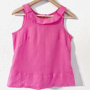 J Crew Women’s Sleeveless Hot Pink Silk Blend Blouse Size 2